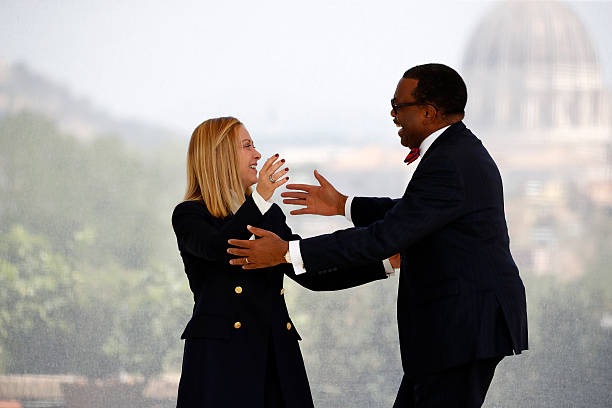 Italian Prime Minister Giorgia Meloni with African Development Bank President Akinwumi Adesina